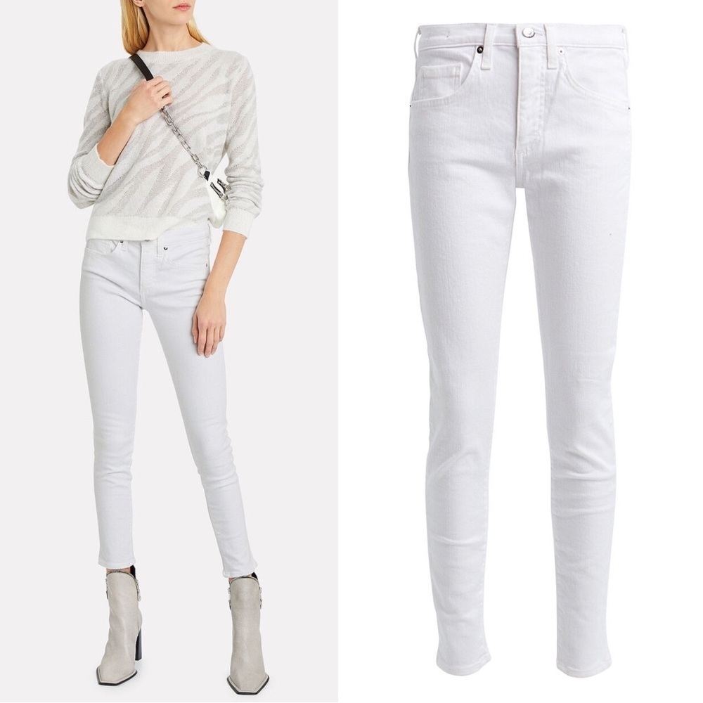 Veronica Beard • Brooke Skinny jeans Mid Rise white stretch denim ankle